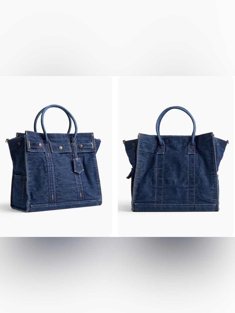 NWT Gap Five Pocket Dark Denim Tote Bag Large